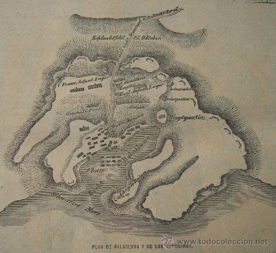 Sammeln von Zeitschriften und Zeitungen: * MILITARIA * GUERRA DE CRIMEA *  Plan de Balakrava- 1855