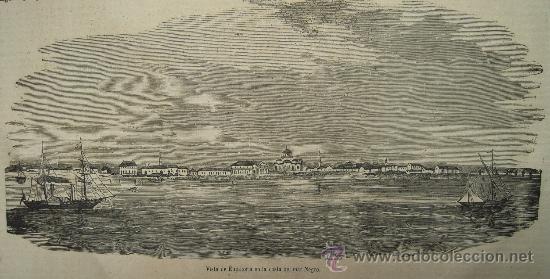 Colecionismo de Revistas e Jornais: * MILITARIA * GUERRA DE CRIMEA * Vista de Eupatoria, en la costa del mar Negro - 1855