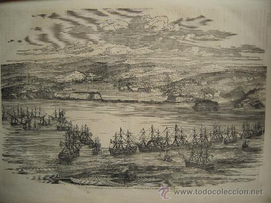 Colecionismo de Revistas e Jornais: * MILITARIA * GUERRA DE CRIMEA * Orden de batalla de la flota en Sebastopol - 1855