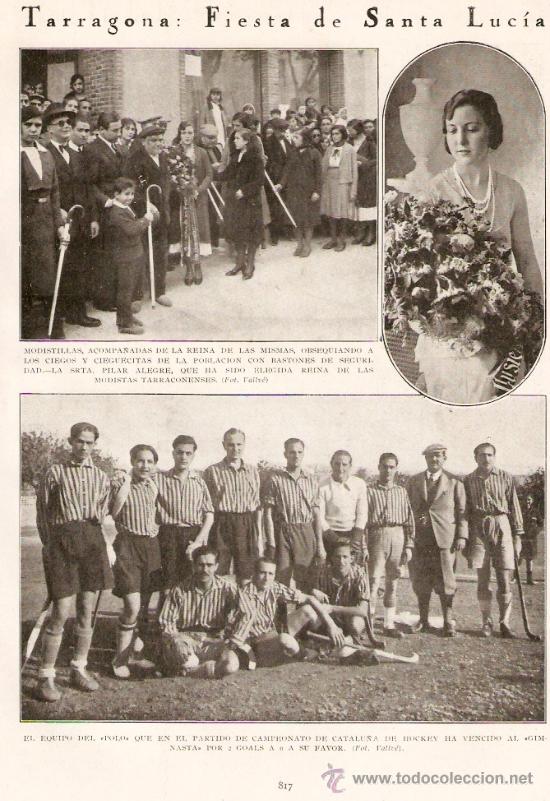 Sammeln von Zeitschriften und Zeitungen: RECORTE PRENSA.A&Ntilde;O1931.TARRAGONA.SANTA LLUCIA.HOKEY.POLO.EIBAR.OBREROS COOPERATIVA ALFA Y DANOK-BAT.