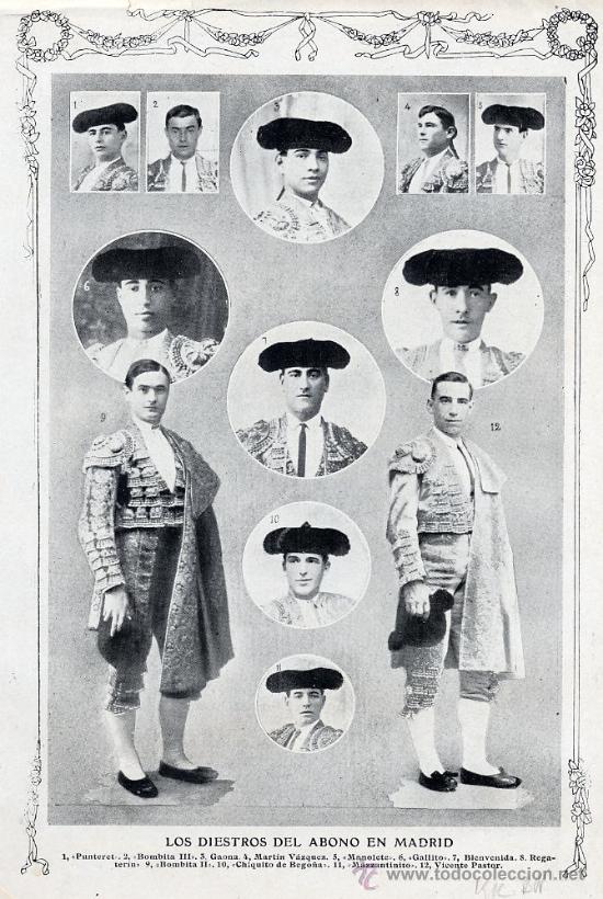 Coleccionismo de revistas y peri&oacute;dicos: TOROS 1912 MADRID GAONA BOMBITA MANOLETE BIENVENIDA PASTOR HOJA REVISTA