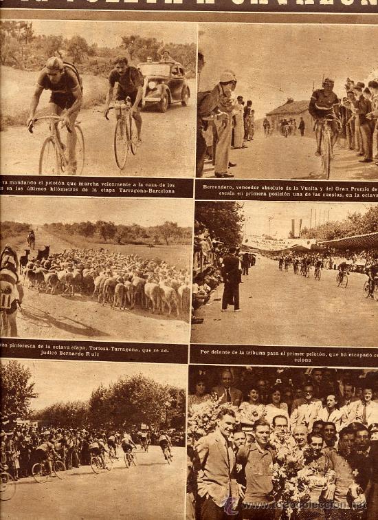 Coleccionismo de revistas y peri&oacute;dicos: CICLISMO 1945 VUELTA A CATALU&Ntilde;A BERRENDERO HOJA REVISTA