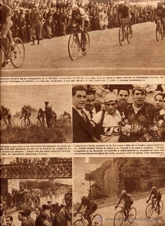Coleccionismo de revistas y peri&oacute;dicos: CICLISMO 1946 VUELTA A ESPA&Ntilde;A LANGARICA Y COSTA HOJA REVISTA