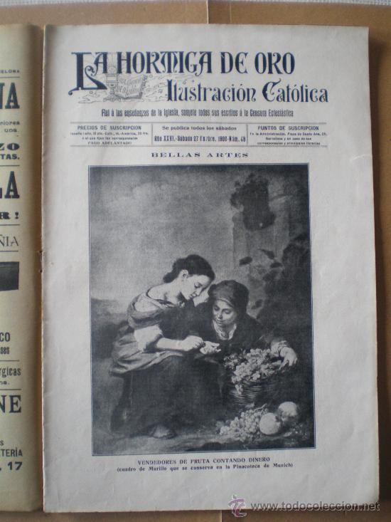 Coleccionismo de revistas y peri&oacute;dicos: LA HORMIGA DE ORO N&ordm; 48 (27/11/1909) ALICANTE VALENCIA BARCELONA RIF MELILLA SANTIAGO MURILLO CADIZ