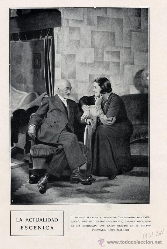 Coleccionismo de Revistas y Peri&oacute;dicos: CARMEN DIAZ 1931 JACINTO BENAVENTE HOJA REVISTA