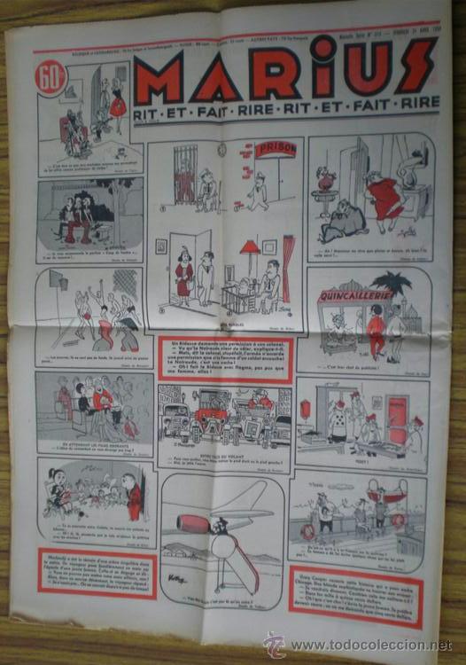 Coleccionismo de revistas y peri&oacute;dicos: Peri&oacute;dico en franc&eacute;s .. MARIUS .. N&ordm; 619 &ndash; 24 abril 1959
