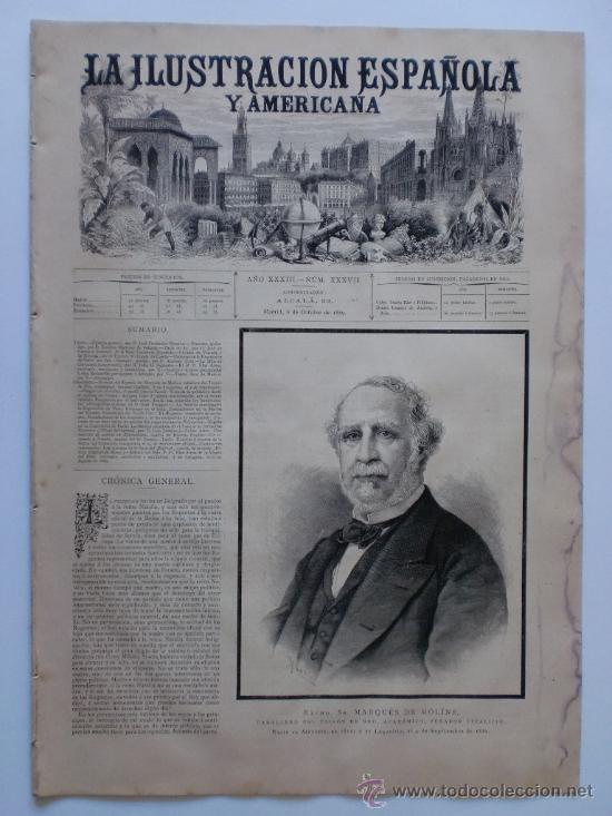 Collezionismo di Riviste e Giornali: REVISTA LA ILUSTRACION ESPA&Ntilde;OLA Y AMERICANA. GRABADOS Y PUBLICIDAD DE LA EPOCA. 1889. N&ordm; XXXVII.LEER