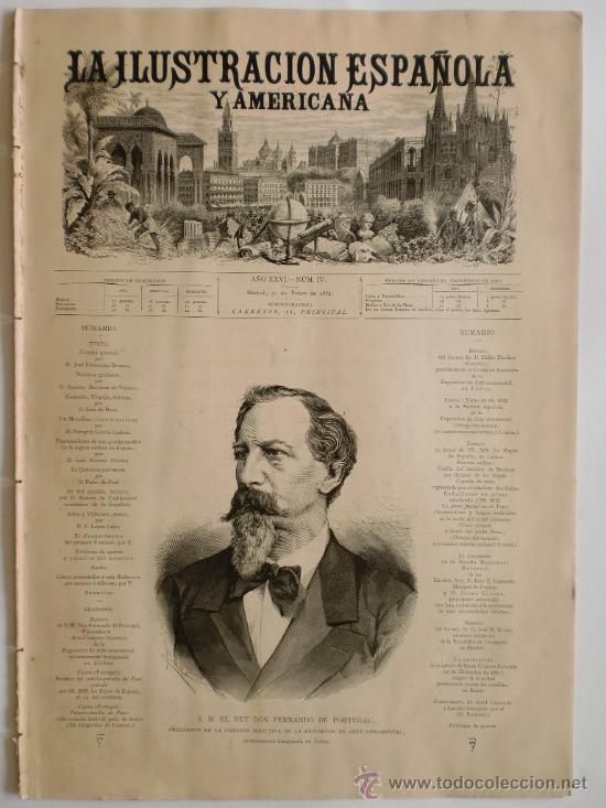 Collezionismo di Riviste e Giornali: REVISTA LA ILUSTRACION ESPA&Ntilde;OLA Y AMERICANA. CON GRABADOS Y PUBLICIDAD DE LA EPOCA. 1882. N&ordm; IV.LEER