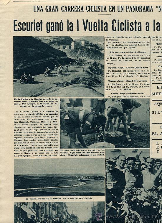 Coleccionismo de revistas y peri&oacute;dicos: CASTILLA LA MANCHA 1935 CICLISMO ESCURIET HOJA REVISTA