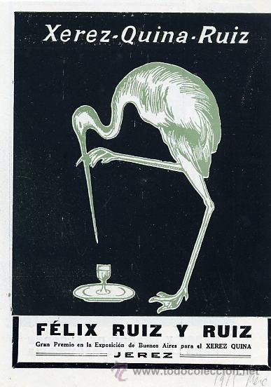 Coleccionismo de Revistas y Peri&oacute;dicos: JEREZ 1915 QUINA-JEREZ FELIX RUIZ Y RUIZ RETAL HOJA REVISTA