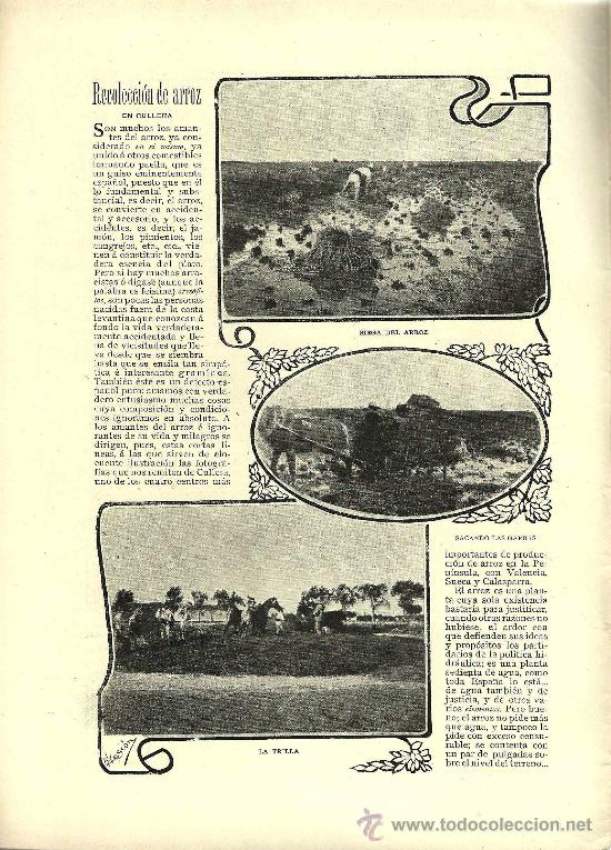 Collectionnisme de Revues et Journaux: Revista Blanco y Negro &ndash; 1903 * ARROZ * CULLERA *
