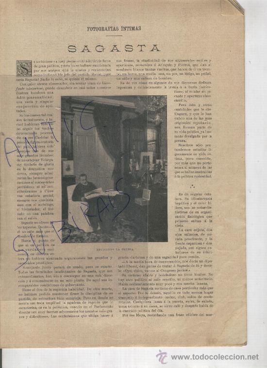 Collezionismo di Riviste e Giornali: REVISTA. A&Ntilde;O 1897. EL CINEMATOGRAFO. CINE. GINES DE PASAMONTE. SAGASTA.