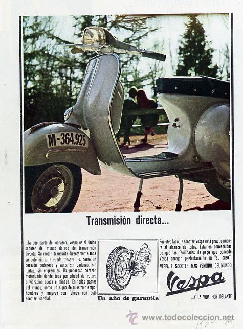 Coleccionismo de Revistas y Peri&oacute;dicos: VESPA 1964   MOTOS   HOJA   REVISTA