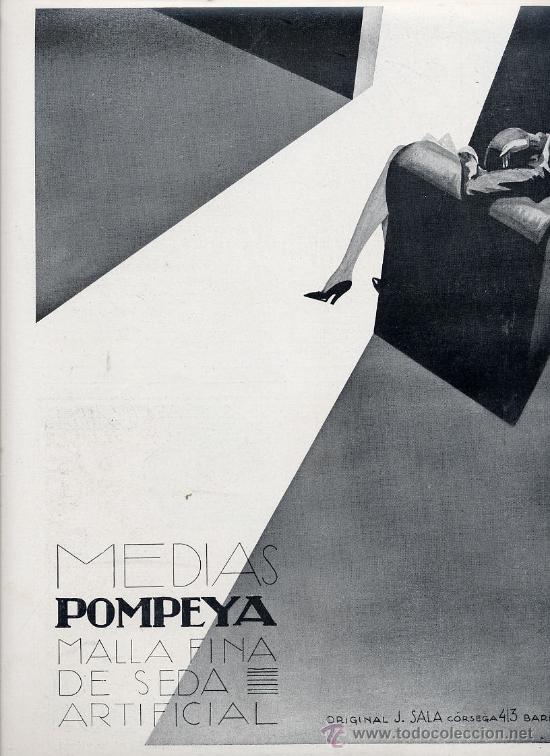 Coleccionismo de revistas y peri&oacute;dicos: MEDIAS 1928 POMPEYA FINAS HOJA REVISTA