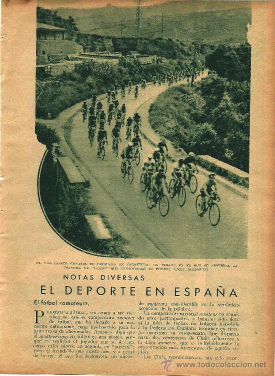 Coleccionismo de Revistas y Peri&oacute;dicos: * DEPORTE * f&uacute;tbol amateur, ciclismo, concurso h&iacute;pico... / por J. S&aacute;nchez de Oca&ntilde;a- 1933
