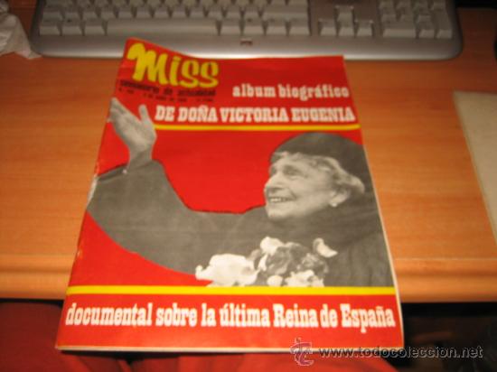 Coleccionismo de revistas y peri&oacute;dicos: MISS SEMANARIO DE ACTUALIDAD N&ordm; 105 .-4 DE ABRIL DE 1969  ALBUM BIOGRAFICO DE VICTORIA EUGENIA