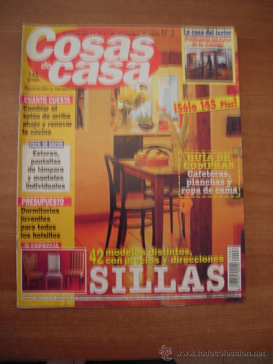 Coleccionismo de Revistas y Peri&oacute;dicos: REVISTA COSAS DE CASA SEMANA DEL 11-17- DE NOVIEMBRE 1996- N&ordm; 3-  42 MODELOS  SILLAS