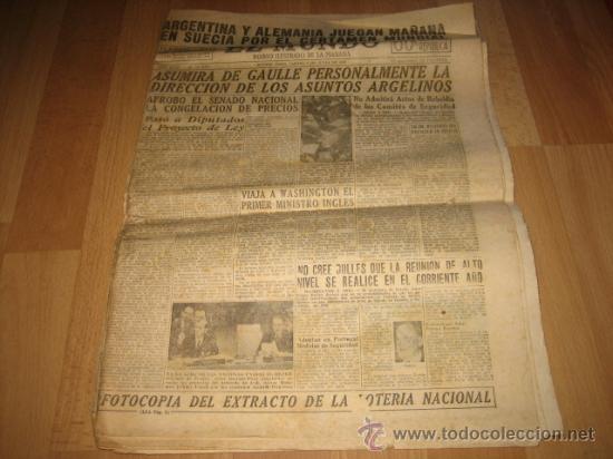 Collectionnisme de Revues et Journaux: EL MUNDO DIARIO ILUSTRADO DE LA MA&Ntilde;ANA  BUENOS AIRES 7 DE JUNIO DE 1958