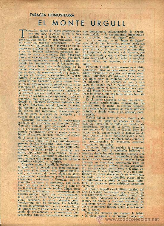 Coleccionismo de Revistas y Peri&oacute;dicos: * SAN SEBASTI&Aacute;N * El monte Urgull / relato de Antequera Azpiri- 1934