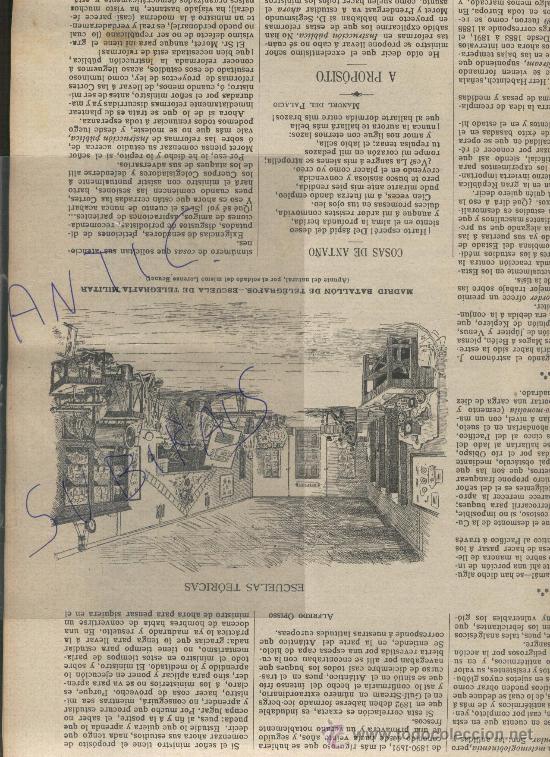 Collection Magazines and Newspapers: REVISTA A&Ntilde;O 1893 BATALLON DE TELEGRAFOS ESCUELA DE TELEGRAFIA MILITAR CORREOS PISTOLAS ESPA&Ntilde;OLA ANTI