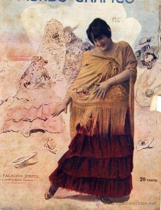 Sammeln von Zeitschriften und Zeitungen: PALACIOS JUDITH 1914 BAILARINA  HOJA PORTADA REVISTA