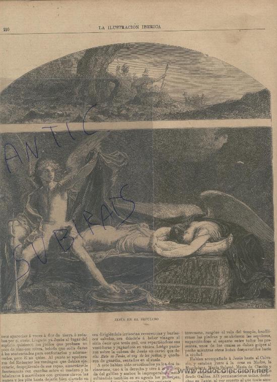 Coleccionismo de Revistas y Peri&oacute;dicos: REVISTA.A&Ntilde;O 1885. SEMANA SANTA. ILUSTRACIONES GRANDES DE LA MUERTE DE CRISTO.EN EL SEPULCRO.
