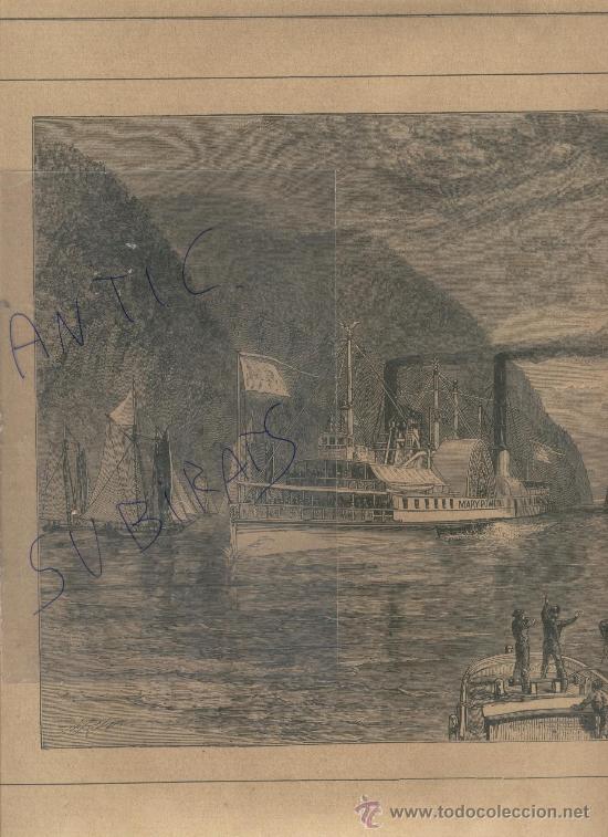 Coleccionismo de revistas y peri&oacute;dicos: REVISTA.A&Ntilde;O 1885.DUBLIN.IRLANDA.COLEGIO DE LA TRINIDAD.ITACA.RIO HUDSON.BARCO.VAPOR.