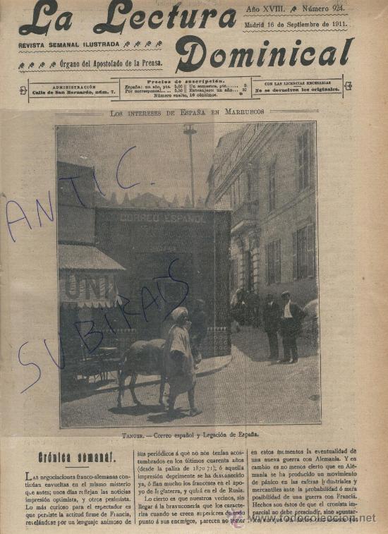 Collection Magazines and Newspapers: REVISTA.1911.CONCURSO DE NATACION EN.SANT FELIU DE GUIXOLS.REGLA.CHIPIONA.OFICINA DE CORREOS.TANGER.