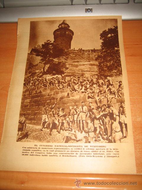 Collezionismo di Riviste e Giornali: 1935 EL CONGRESO NACIONAL-SOCIALISTA DE NURENBERG   HOJA DE REVISTA