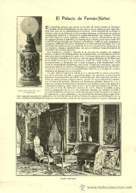 Coleccionismo de revistas y peri&oacute;dicos: * MADRID * El palacio de Fern&aacute;n-N&uacute;&ntilde;ez ( en la calle Santa Isabel)/ por Emilio H. del Villar- 1903
