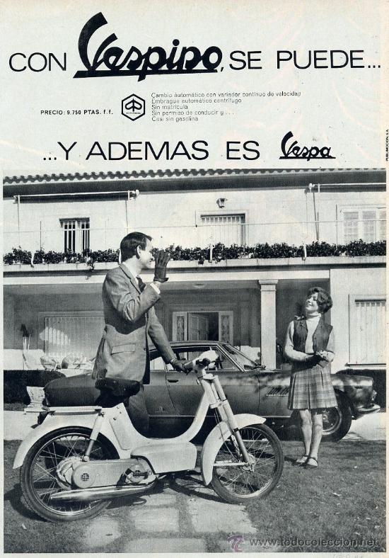 Coleccionismo de Revistas y Peri&oacute;dicos: VESPA 1968 VESPINO MOTOCICLETA HOJA REVISTA