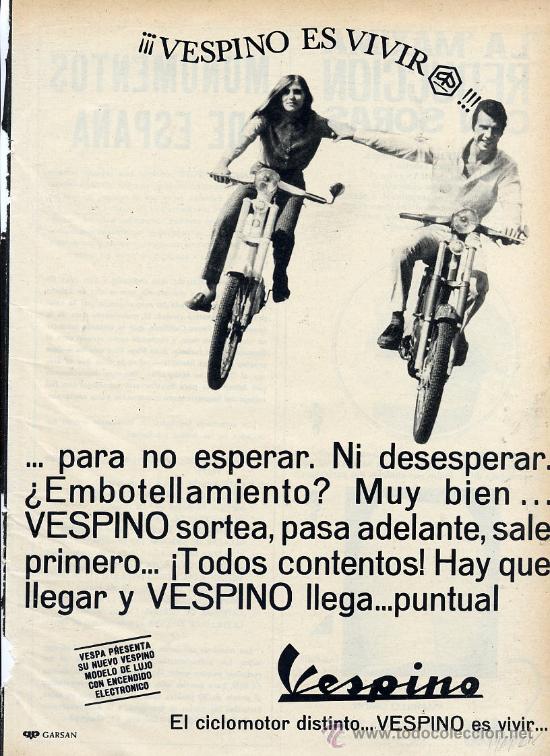 Coleccionismo de Revistas y Peri&oacute;dicos: VESPA 1969 VESPINO MOTOCICLETA HOJA REVISTA