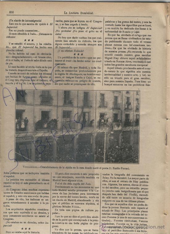 Coleccionismo de revistas y peri&oacute;dicos: REVISTA. A&Ntilde;O 1911.TOMAS COSTA.ARZOBISPO DE TARRAGONA.CALELLA.POETA EMILIO FERRARI.VALLADOLID.