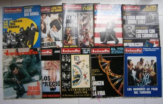 Coleccionismo de revistas y peri&oacute;dicos: Lote de 20 revistas Triunfo entre 1968 y 1975 (ver n&uacute;meros en la descripci&oacute;n)