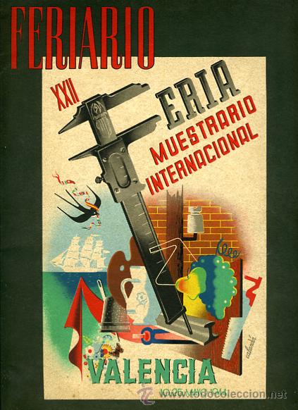 Coleccionismo de Revistas y Peri&oacute;dicos: REVISTA , FERIARIO , FERIA MUESTRARIO INTENACIONAL VALENCIA 1944, PORTADA CALANDIN, ORIGINAL