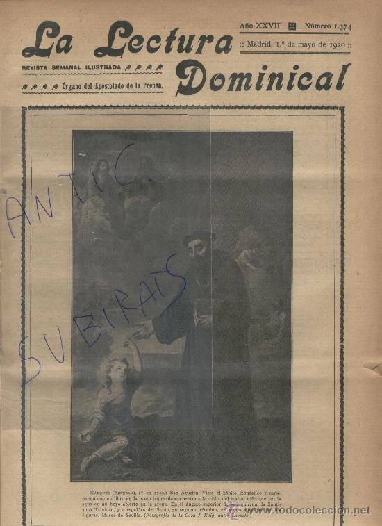 Coleccionismo de Revistas y Peri&oacute;dicos: REVISTA.A&Ntilde;O 1920.ESTEBAN MARQUEZ.PINTURA. SAN AGUSTIN. SEVILLA.