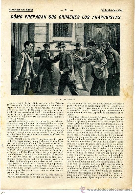 Coleccionismo de revistas y peri&oacute;dicos: * ESTADOS UNIDOS * ANARQUISMO * C&oacute;mo preparan sus cr&iacute;menes los anarquistas - 1901