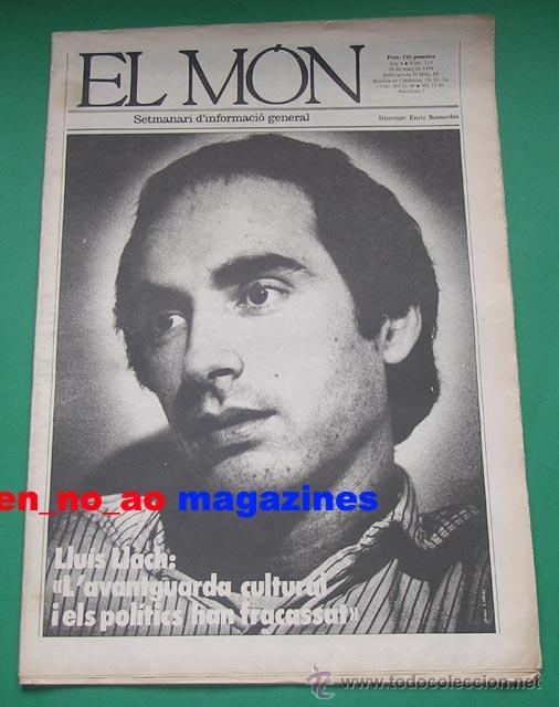 Collectionnisme de Revues et Journaux: EL MON, Setmanari d&acute;informaci&oacute; general n&ordm; 110, 30/III/1984 LLUIS LLACH~Eva Cobo