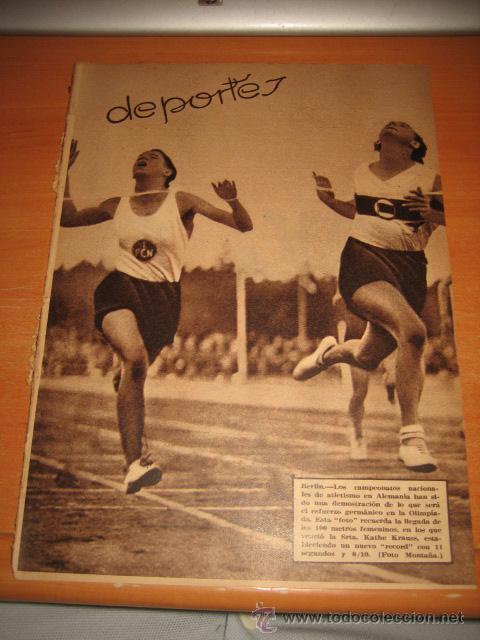 Colecionismo de Revistas e Jornais: BERLIN CAMPEONATOS NACIONALES DE ATLETISMO EN ALEMANIA  HOJA DE REVISTA 1935