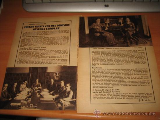 Colecionismo de Revistas e Jornais: TOLEDO CUENTA CON UNA COMISION GESTORA EJEMPLAR  2 HOJA DE REVISTA 1935
