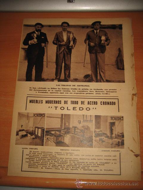 Colecionismo de Revistas e Jornais: BILBAO LAS TIRADAS DE ARCHANDA    HOJA DE REVISTA 1935
