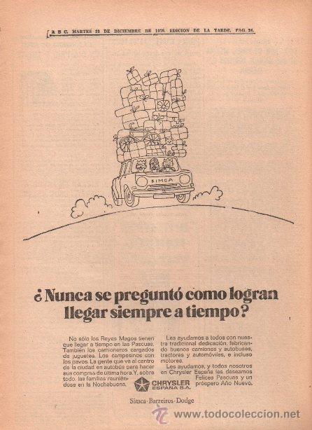 Coleccionismo de Revistas y Peri&oacute;dicos: PUBLICIDAD ANTIGUA. COCHES. CHRYSLER ESPA&Ntilde;A. 1970.