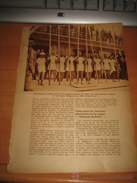 Colecionismo de Revistas e Jornais: EL EQUIPO DE REMEROS DE LA UNIVERSIDAD IMPERIAL DE TOKIO  HOJA DE REVISTA 1935