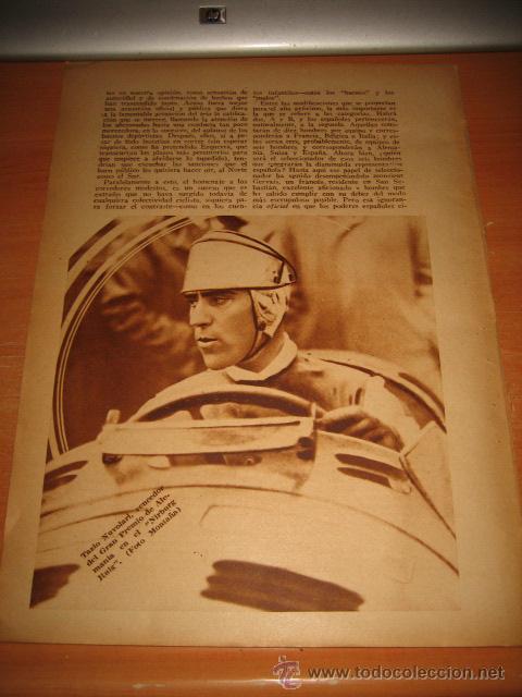 Colecionismo de Revistas e Jornais: TAZLO NUVOLARI VENCEDOR DEL GRAN PREMIO DE ALEMANIA EN EL NIRBURG RUIG HOJA DE REVISTA 1935