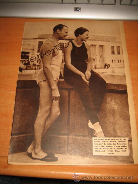 Colecionismo de Revistas e Jornais: LA CAMPEONA CANADIENSE DE NATACION SE&Ntilde;ORA MILTON HOJA DE REVISTA 1935