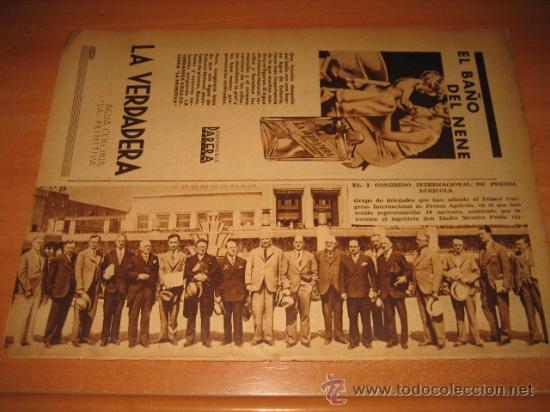 Colecionismo de Revistas e Jornais: EL I CONGRESO INTERNACIONAL DE PRENSA AGRICOLA   HOJA DE REVISTA 1935