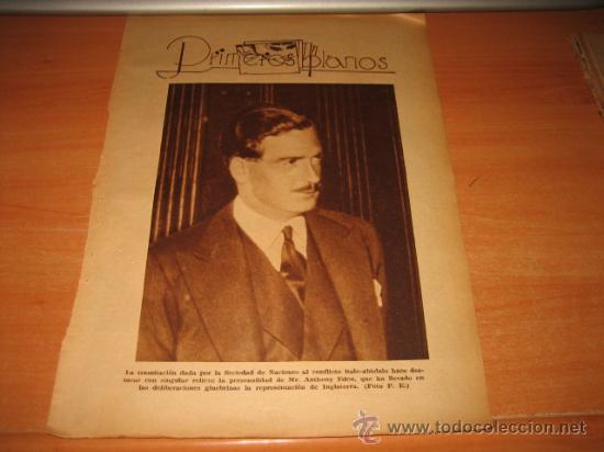 Colecionismo de Revistas e Jornais: EL SE&Ntilde;OR MR.ANTHONY EDEN  CONFLICTO ITALO-ABISINIO  HOJA DE REVISTA 1935