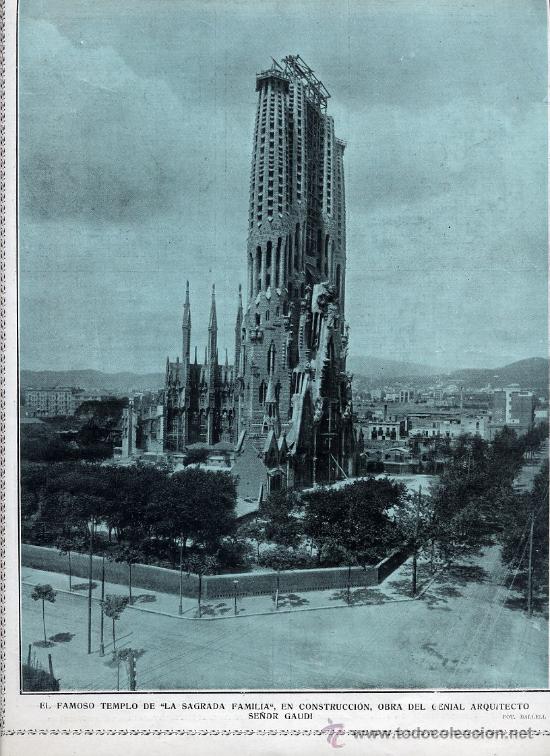 Coleccionismo de Revistas y Peri&oacute;dicos: SAGRADA FAMILIA  1917 GAUDI HOJA REVISTA