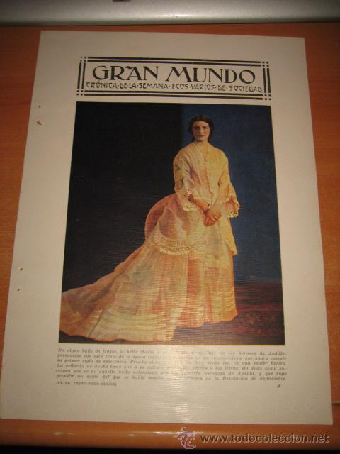 Collezionismo di Riviste e Giornali: MARIA TERESA DE SANTA CRUZ HIJA DE LOS BARONES DE ANDILLA CON TRAJE DE LA EPO HOJA DE REVISTA  1927