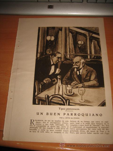Collezionismo di Riviste e Giornali: TIPOS PINTORESCOS  UN BUEN PARROQUIANO POR J.ORTIZ DE  PINEDO (DIBUJO DE SAN   HOJA DE REVISTA  1927